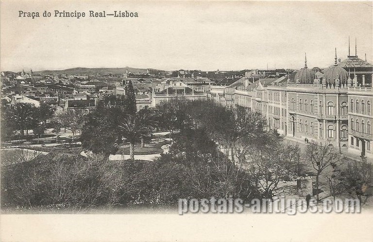Bilhete postal de Lisboa, Praça do Principe Real | Portugal em postais antigos 