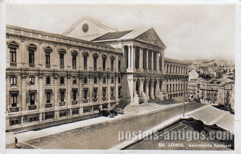 Bilhete postal ilustrado de Lisboa, ​Assembleia da República | Portugal em postais antigos 