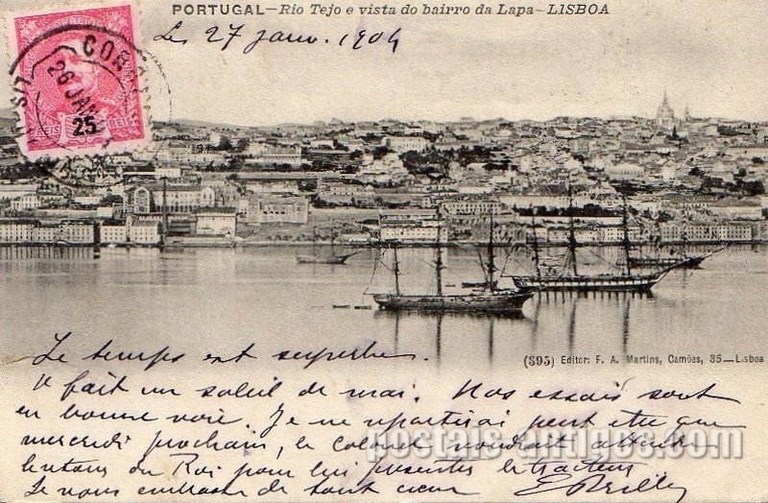Bilhete postal ilustrado de Lisboa, Bairro da Lapa | Portugal em postais antigos