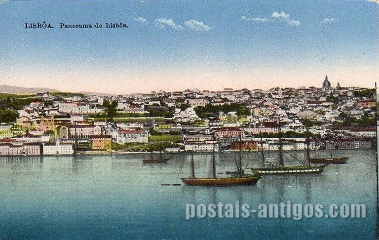 Bilhete postal ilustrado de Lisboa, Panorama de Lisboa | Portugal em postais antigos