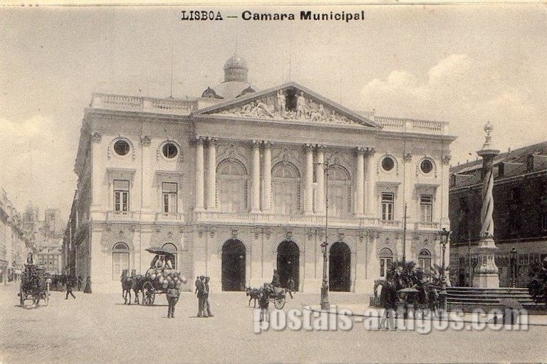 Bilhete postal antigo de Lisboa: Câmara Municipal de Lisboa | Portugal em postais antigos