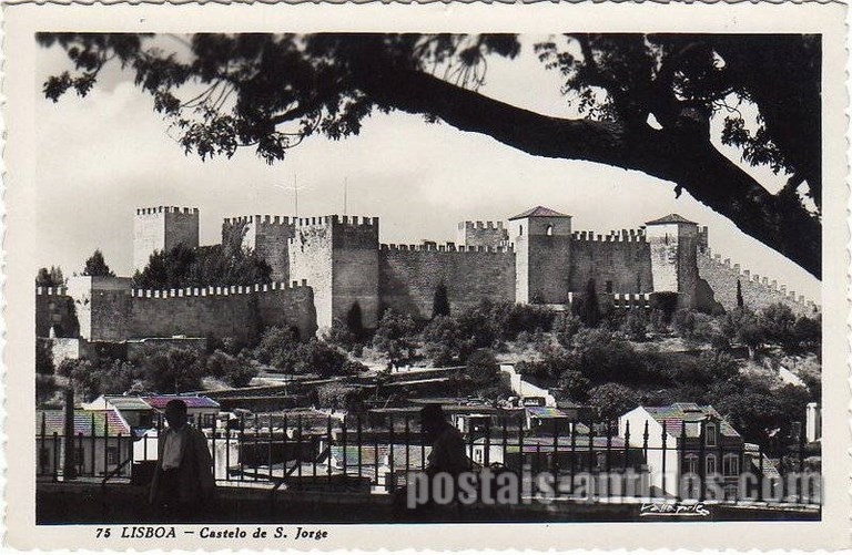 Bilhete postal antigo de Lisboa: Castelo de São Jorge | Portugal em postais antigos