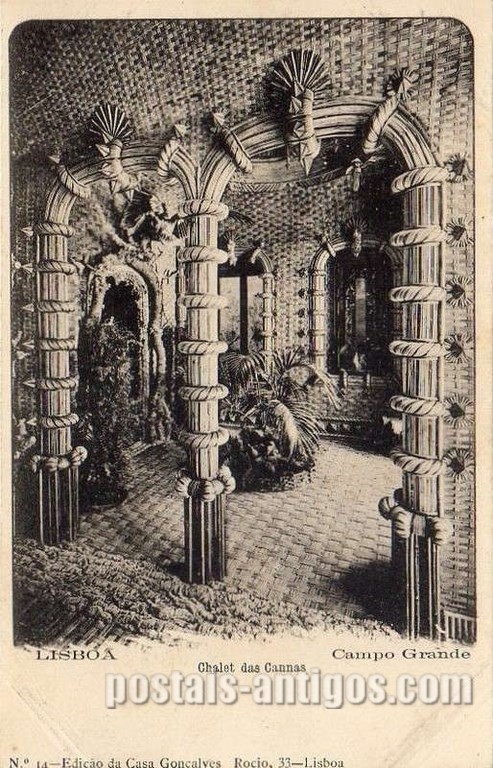 Bilhete postal ilustrado de Lisboa, Chalet das Canas em Campo Grande | Portugal em postais antigos