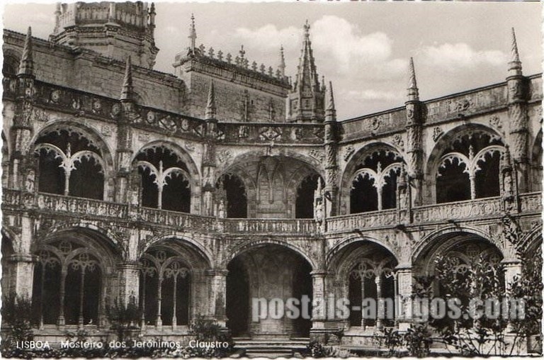 Bilhete postal de Lisboa, Portugal: Claustro exterior do Mosteiro dos Jerónimos - Belém. 10