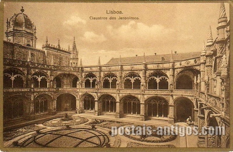 Bilhete postal de Lisboa, Portugal: Belém - Claustro exterior do Mosteiro dos Jerónimos. 5