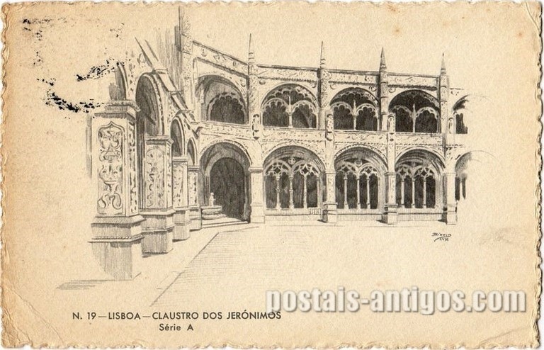 Bilhete postal de Lisboa, Portugal: Claustro dos Jerónimos. 7a