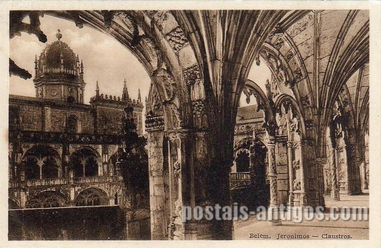 Bilhete postal de Lisboa, Portugal: Belém - Mosteiro dos Jerónimos - Claustro superior. 6 