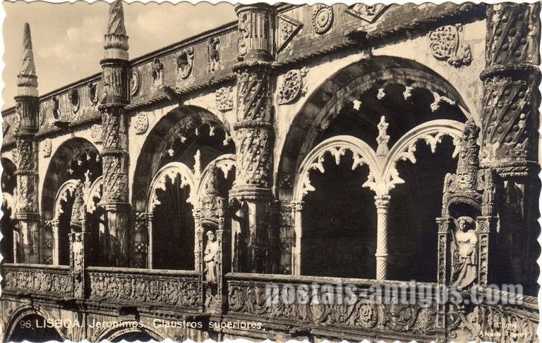 Bilhete postal de Lisboa, Portugal: Mosteiro dos Jerónimos - Claustro superior. 7