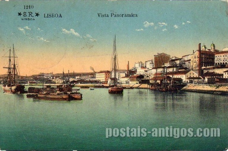 Bilhete postal ilustrado de Lisboa, Doca de Alcântara | Portugal em postais antigos
