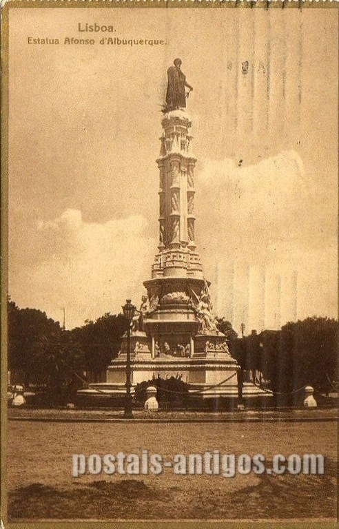 Bilhete postal de Lisboa, Portugal: Estátua Afonso de Albuquerque.