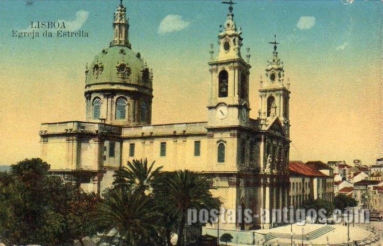 Bilhete postal ilustrado de Lisboa, Basílica da Estrela -5 | Portugal em postais antigos