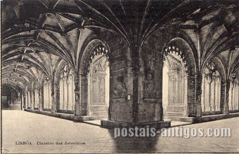 Bilhete postal de Lisboa, Portugal: Claustro do Mosteiro dos ​Jerónimos. 6