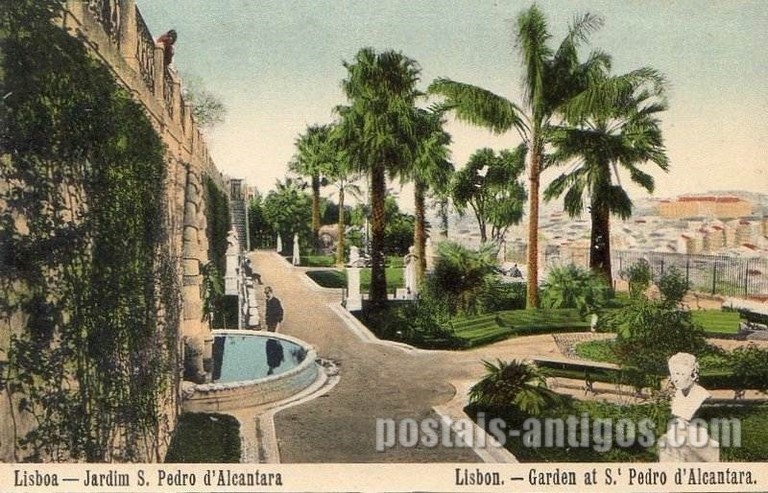 Bilhete postal de Lisboa : Jardim São Pedro de Alcântara - 13  | Portugal em postais antigos