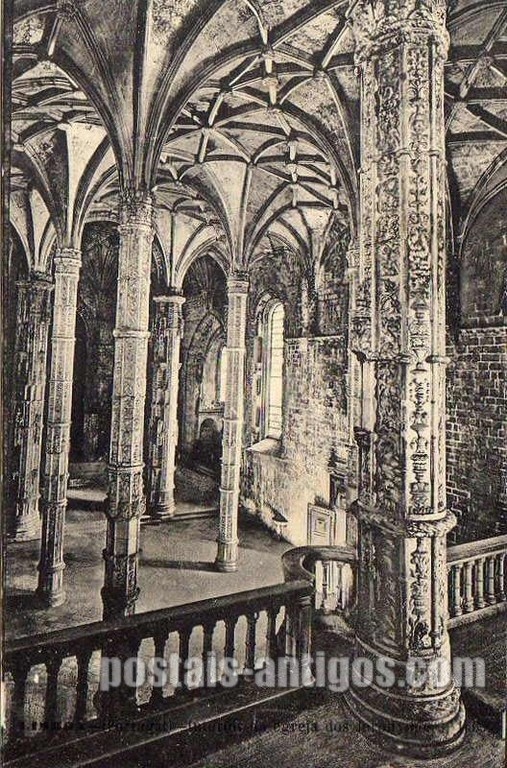 Bilhete postal de Lisboa, Portugal: Interior da Igreja Santa Maria de Belém (vista tirada do Coro-alto).