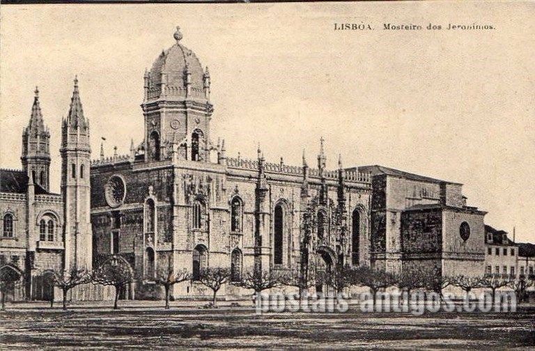 Bilhete postal de Lisboa, Portugal: Vista parcial Mosteiro dos Jerónimos.