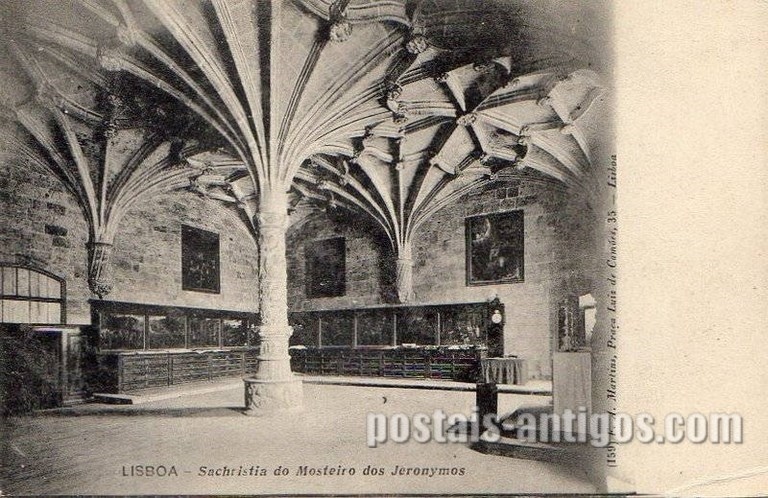 Bilhete postal de Lisboa, Portugal: Sacristia do Mosteiro dos ​Jerónimos.
