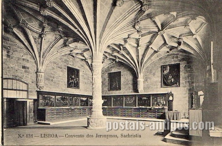 Bilhete postal de Lisboa, Portugal: Sacristia do Mosteiro dos ​Jerónimos - Belém.