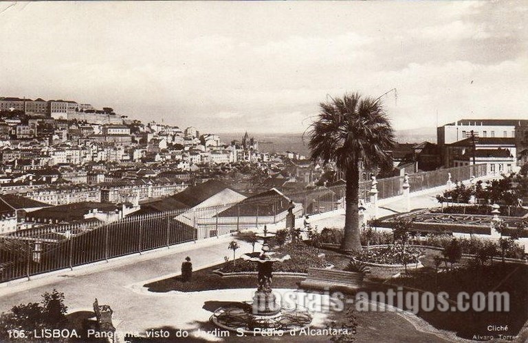 Bilhete postal de Lisboa : Jardim São Pedro de Alcântara - 8  | Portugal em postais antigos