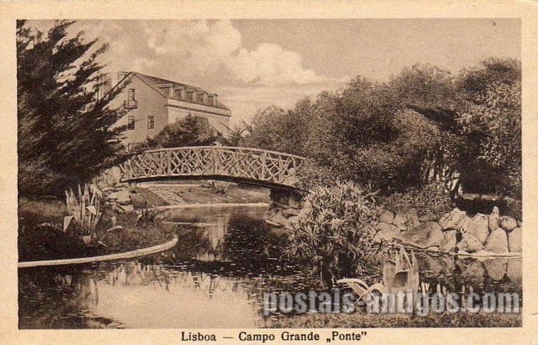 Bilhete postal ilustrado de Lisboa, Ponte do Campo Grande | Portugal em postais antigos