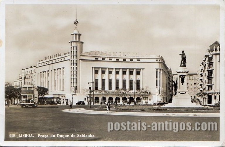 Bilhete postal ilustrado de Lisboa, Praça do Duque de Saldanha | Portugal em postais antigos