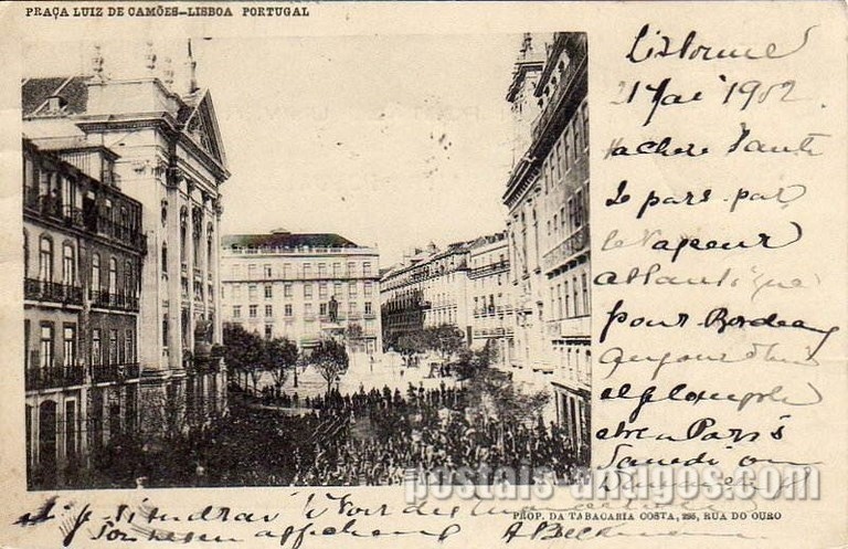 Bilhete postal de Lisboa : Praça Luís de Camões - 1  | Portugal em postais antigos