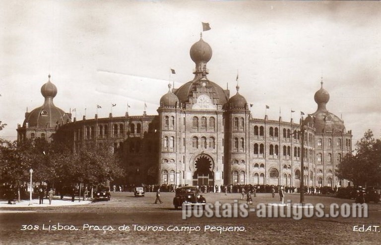 Bilhete postal ilustrado de Lisboa, Praça de Touros, Campo Pequeno | Portugal em postais antigos