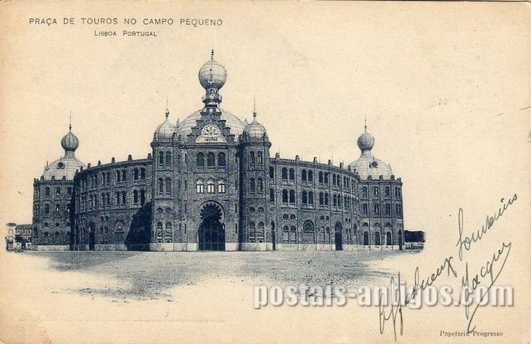 Bilhete postal ilustrado de Lisboa, Praça de Touros no Campo Pequeno | Portugal em postais antigos