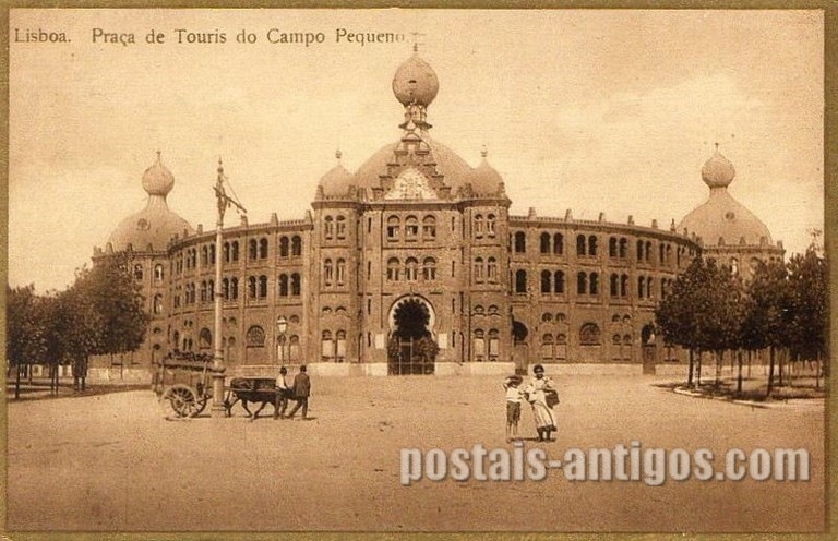 Bilhete postal ilustrado de Lisboa, ​Praça de Touros do Campo Pequeno | Portugal em postais antigos