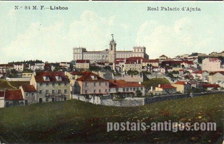 Bilhete postal ilustrado de Lisboa, Palácio Nacional da Ajuda | Portugal em postais antigos