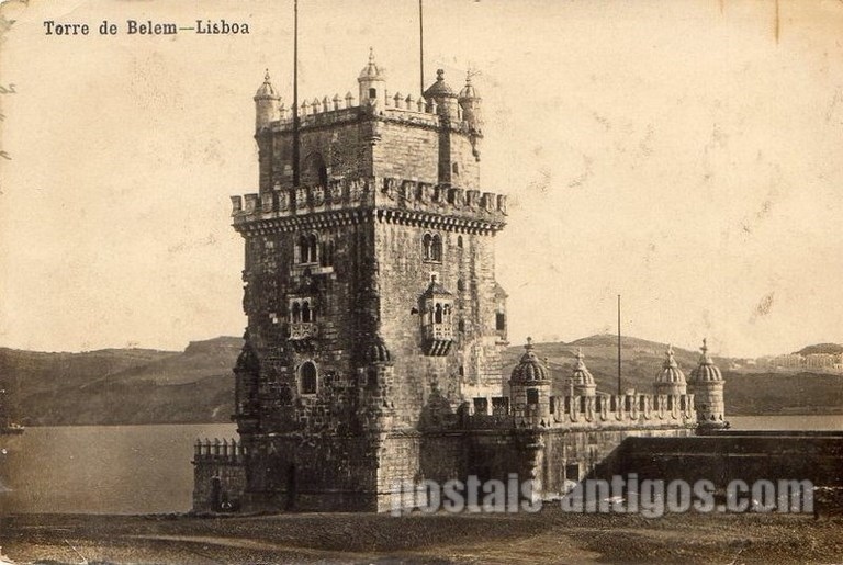 Bilhete postal antigo de Lisboa , Portugal: Torre de Bélem - 16
