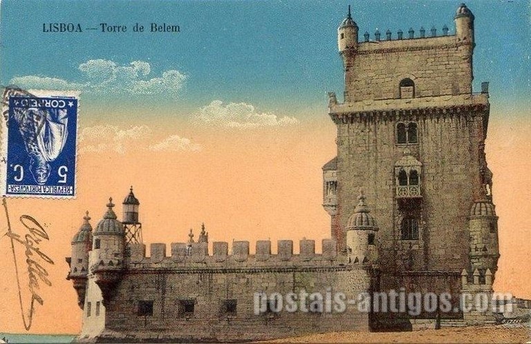 Bilhete postal antigo de Lisboa , Portugal: Torre de Bélem - 89