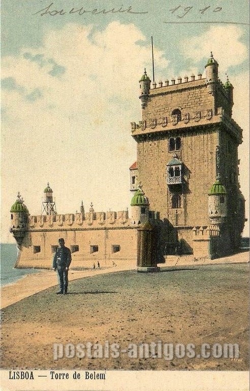 Bilhete postal antigo de Lisboa , Portugal: Torre de Bélem - 23