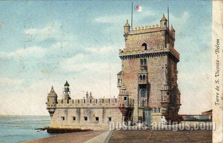 Bilhete postal antigo de Lisboa , Portugal: Torre de Bélem - 18