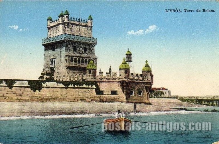 Bilhete postal antigo de Lisboa , Portugal: Torre de Bélem - 92