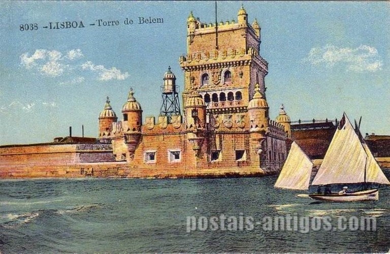 Bilhete postal antigo de Lisboa , Portugal: Torre de Bélem - 94
