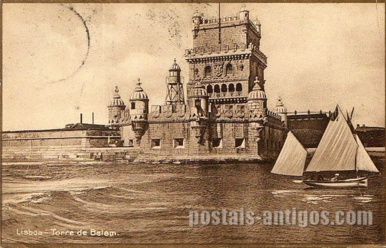 Bilhete postal antigo de Lisboa , Portugal: Torre de Bélem - 104