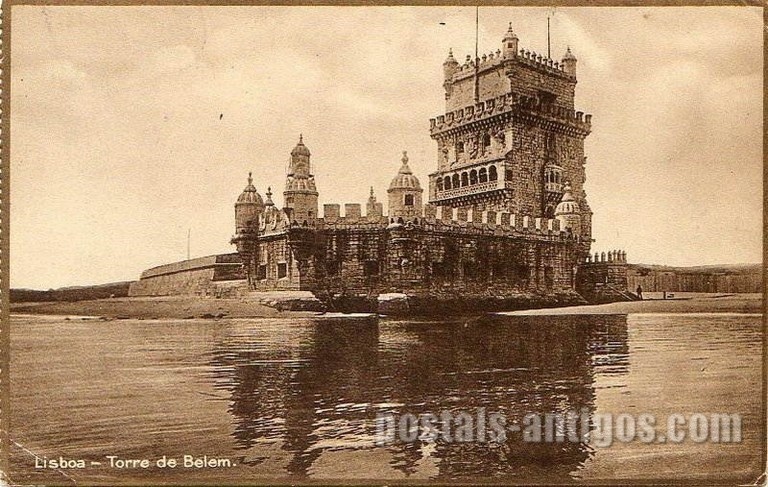 Bilhete postal antigo de Lisboa , Portugal: Torre de Bélem - 105