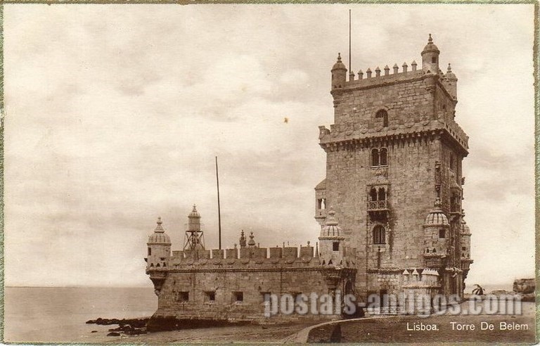 Bilhete postal antigo de Lisboa , Portugal: Torre de Bélem - 107