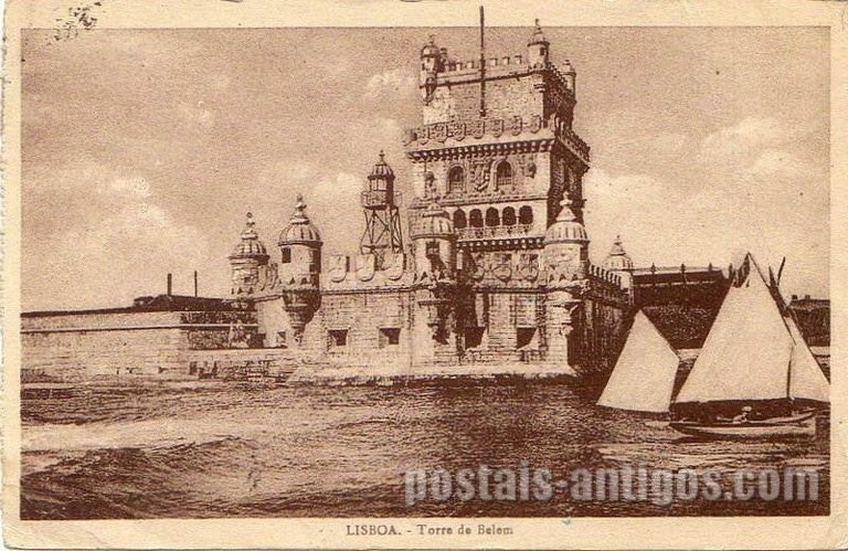 Bilhete postal antigo de Lisboa , Portugal: Torre de Bélem - 78