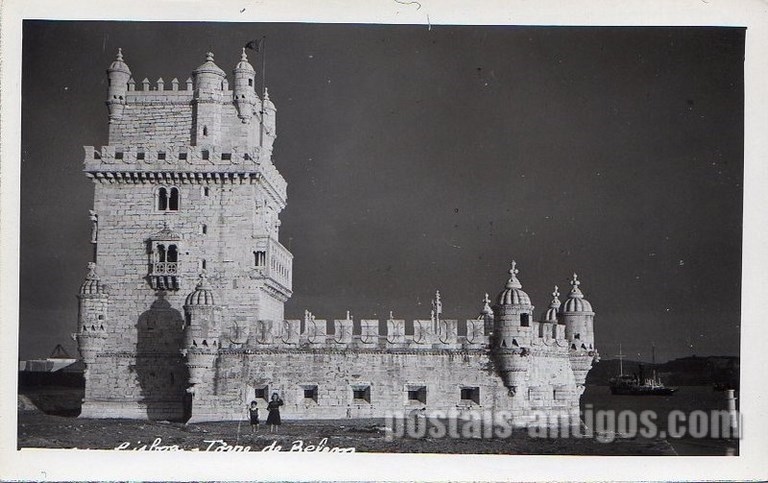 Bilhete postal antigo de Lisboa , Portugal: Torre de Bélem - 173