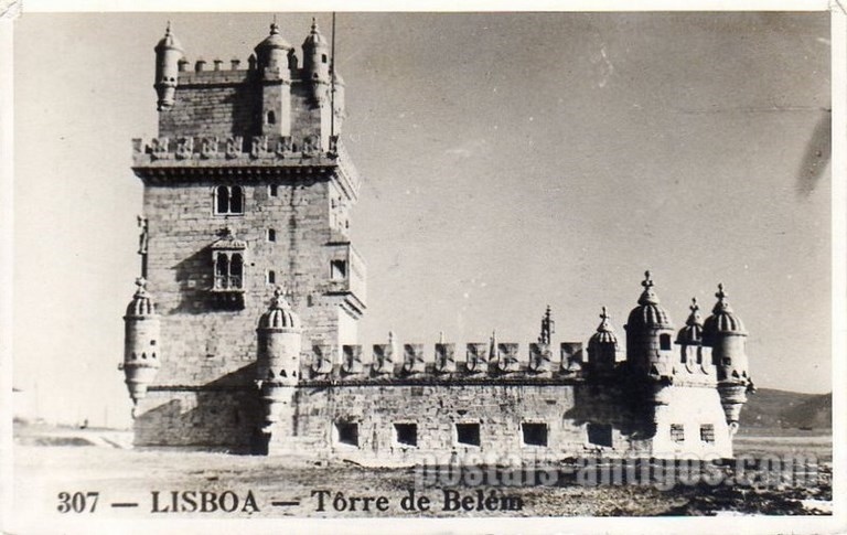 Bilhete postal antigo de Lisboa , Portugal: Torre de Bélem - 174