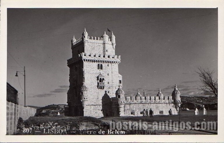Bilhete postal antigo de Lisboa , Portugal: Torre de Bélem - 175