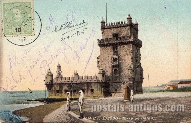 Bilhete postal antigo de Lisboa , Portugal: Torre de Bélem - 20