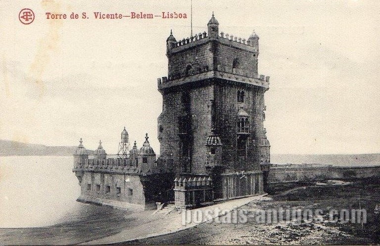 Bilhete postal antigo de Lisboa, Portugal: Torre de Bélem - 48