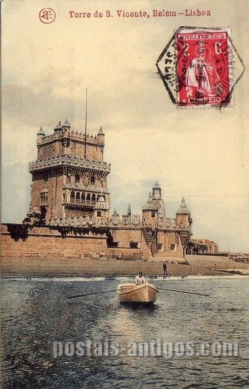 Bilhete postal antigo de Lisboa , Portugal: Torre de Bélem - 49