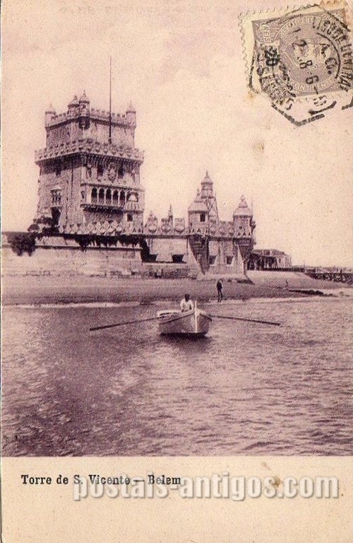 Bilhete postal antigo de Lisboa , Portugal: Torre de Bélem - 39