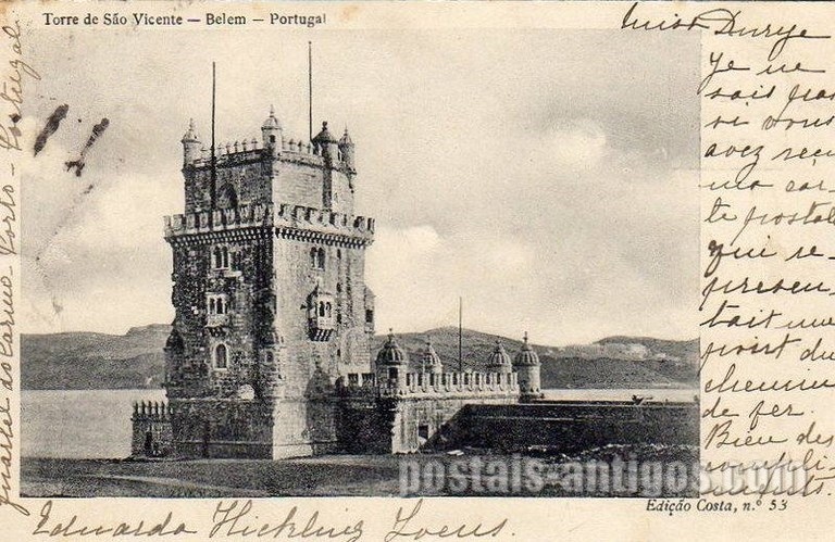 Bilhete postal antigo de Lisboa , Portugal: Torre de Bélem - 31
