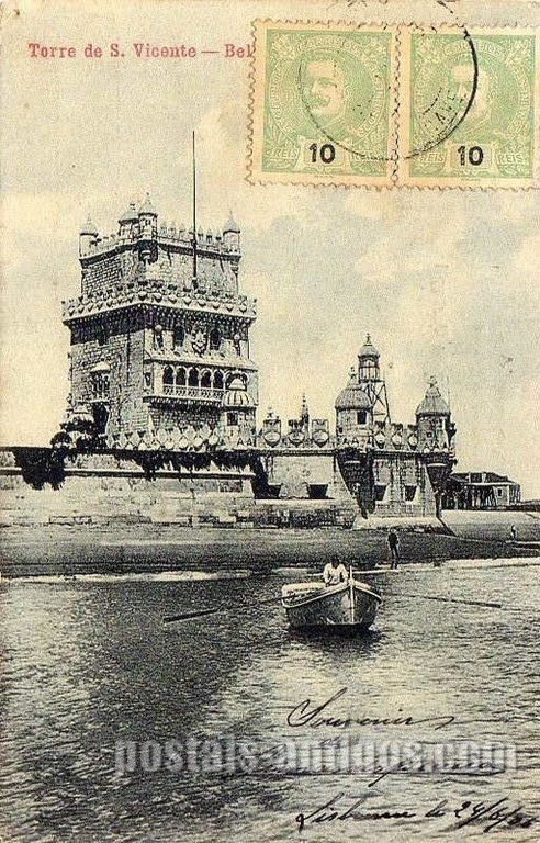 Bilhete postal antigo de Lisboa , Portugal: Torre de Bélem - 36