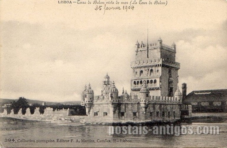 Bilhete postal antigo de Lisboa , Portugal: Torre de Bélem - 52