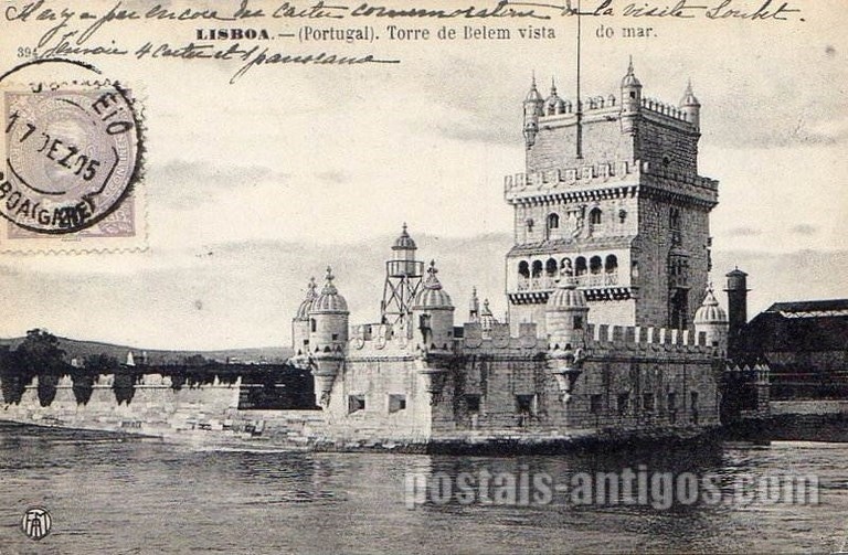 Bilhete postal antigo de Lisboa , Portugal: Torre de Bélem - 57